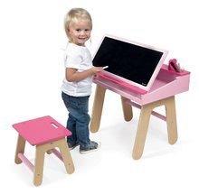 Školní lavice - Dřevěná školní lavice Pink&Pink Janod otvíratelná se židlí a 5 doplňky od 3 let_0