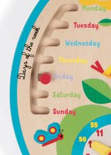 Dekorace do dětských pokojů - Dřevěný lunární kalendář s hodinami Over time Janod v angličtině 3-8 let od 3 let_1