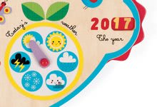 Dekorace do dětských pokojů - Dřevěný lunární kalendář s hodinami Over time Janod v angličtině 3-8 let od 3 let_0