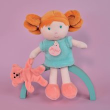 Hadrové panenky - Panenka pro miminka Mrs Mint My First Doll Jolijou 21 cm v modrých šatech s pejskem z jemného textilu od 0 měsíců_0