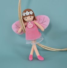 Rongybabák - Rongybaba tündér Diane Forest Fairies Jolijou 25 cm rózsaszín ruhácskában rózsaszín szárnyakkal puha textilanyagból 5 évtől_2