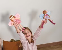 Handrové bábiky - Bábika víla Tara Forest Fairies Jolijou 25 cm vo fialových šatách s modrými krídlami z jemného textilu od 5 rokov_0