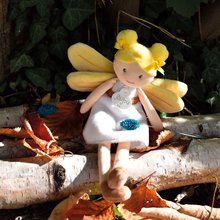Handrové bábiky - Bábika víla Aurore Forest Fairies Jolijou 25 cm v bielych šatách so žltými krídlami z jemného textilu od 5 rokov_1