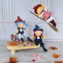 Hadrové panenky - Panenka čarodějnice Nice Witches Jolijou 24 cm s kloboukem z jemného textilu 3 různé druhy od 5 let_0