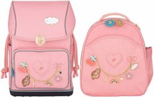 Set školní batoh velký Ergomaxx Vichy Love Pink a školní batoh batoh Ralphie Jeune Premier ergonomický luxusní provedení