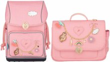 Set školský batoh veľký Ergomaxx Vichy Love Pink a školská aktovka Mini Jeune Premier ergonomický luxusné prevedenie