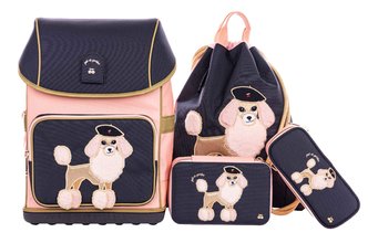 Set školský batoh veľký Ergomaxx Pet-à-Porter Jeune Premier ergonomický a školské peračníky so školským vakom na telocvik a prezuvky