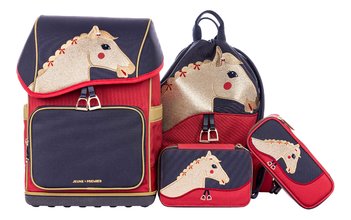 Set školský batoh veľký Ergomaxx Saddle Bag Jeune Premier ergonomický a školské peračníky so školským vakom na telocvik a prezuvky