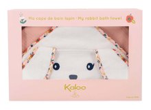 Babatörölközők - Fürdőlepedő kapucnival legkisebbeknek Nyuszi Bath Towel Poppy K'Doux Kaloo rózsaszín 75*75 cm lágy puha alapanyagból 0 hó-tól_1