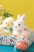 Igračke za bebe - Plišani zečić u jajetu Kaloo 12 cm bijeli s ružičastom vrpcom za najmlađu djecu_3