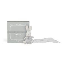 Alvókendők DouDou - Plüss nyuszi dédelgetéshez Perle Kaloo lágy alvókendővel 40 cm ajándékdobozban szürke-fehér_1