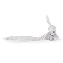 Igrače za crkljanje in uspavanje - Plišasti zajček za crkljanje Perle Kaloo z nežno krpico šedo-biely 40 cm v darilni embalaži_0