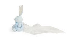 Hračky na maznanie a usínanie - Plyšový zajačik na maznanie Perle Kaloo oo Kaloo s jemnou handričkou 40 cm v darčekovom balení modro-biely_3