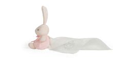 Hračky na maznanie a usínanie - Plyšový zajačik na maznanie Perle Kaloo oo Kaloo s jemnou handričkou 40 cm v darčekovom balení ružovo-biely_3