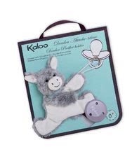 Huse și lănțișoare pentru suzete - Clip suzetă cu măgăruş din pluş Les Amis Kaloo 20 cm pentru cei mai mici copii gri-crem_1