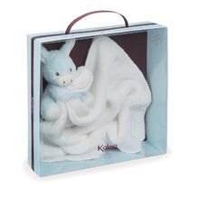 Jucării de alint și de adormit - Măgăruş de alint Les Amis Regliss Kaloo doudou cu batic 28 cm albastru în cutie_3