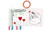 Hračky nad postýlku - Textilní knížka zajíc The Rabbit in Love Activity Book Kaloo s kroužkem pro nejmenší od 0 měsíců_0