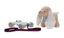 Ťahacie hračky - Plyšový psík na ťahanie Les Amis 2v1 Kaloo so zvončekom 27 cm z jemného plyšu pre najmenších hnedý_2