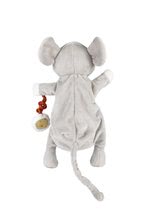 Pacynki dla najmniejszych - Pluszowa myszka teatr lalek Lili Mouse Kachoo Kaloo z przypinką sera 30 cm dla najmniejszych od 0 miesięcy_1