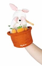 Bábky pre najmenších - Plyšový zajačik bábkové divadlo Robin Rabbit Kachoo Kaloo prekvapenie v kvetináči 25 cm pre najmenších od 0 mes_0