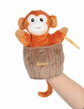 Loutky pro nejmenší - Plyšová opička loutkové divadlo Jack Monkey Kachoo Kaloo překvapení v kokosovém ořechu 25 cm pro nejmenší od 0 měsíců_1