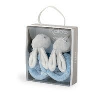 Igračke za bebe - Plišane papuče u obliku zečića Plume Lapinou Kaloo plave od glatkoga pliša, za najmlađe od 0 mjeseci_3