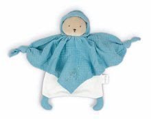 Hračky na maznanie a usínanie - Textilný medveď modrý Organic Cotton Doudou Bear Blue Kaloo na maznanie do postieľky 20 cm v darčekovom balení od 0 mes_0