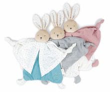 Hračky na maznanie a usínanie - Textilný zajačik modrý Organic Cotton Doudou Rabbit Blue Kaloo na maznanie do postieľky 20 cm v darčekovom balení od 0 mes_1