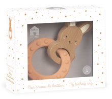 Pre bábätká - Hryzátko s dreveným zajačikom My Rabbit Teething Ring Home Kaloo so silikónovým krúžkom 14 cm od 0 mes_0