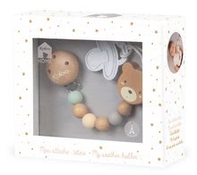 Für Babys - Schnullerkette aus Holz mit Bär My Bear Soother Holder Home Kaloo mit bunten Kugeln 26 cm ab 0 Monaten_0