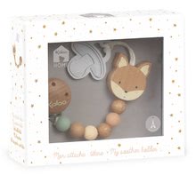 Igračke za bebe - Drveni lančić za dudu s lisicom My Fox Soother Holder Home Kaloo s obojenim kuglicama 26 cm od 0 mjeseci_2