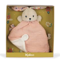 Zabawki do przytulania i zasypiania - Zajączek tekstylny do głaskania Coquelicot Rabbit Poppy Doudou K'doux Kaloo różowy 20 cm z delikatnego materiału od 0 miesięcy_2