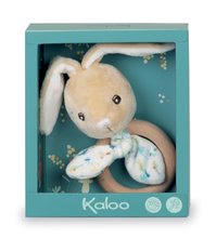 Giocattoli per neonati - Giocattolo coniglio per la dentizione con cerchietto in legno Justin Rabbit Teether Fripons Kaloo con sonaglio in materiale morbido in confezione regalo a partire da 0 mesi_0