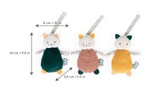 Zabawki do przytulania i zasypiania - Pluszowe kotki do rozwoju zmysłów niemowlęcia Cuddly Kitties Stimuli Kaloo 14 cm, zielony, brązowy i żółty, od 0 miesiąca życia_1