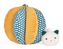 Játékok kiságy fölé - Plüss labda cicával a kisbaba finom motorikus készségeinek fejlesztésére Hand-grip Ball Stimuli Kaloo sárga 13 cm 0 hó-tól_0