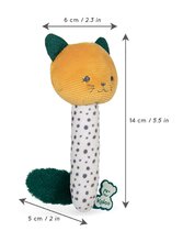 Zornăitoare si jucării dentiție - Zornăitoare de pluș pisicuță Maracas pentru dezvoltarea simțurilor bebelușului Kaloo galbenă 14 cm de la 0 luni_2