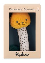 Chrastítka a kousátka - Plyšové chrastítko kočička Maracas pro rozvoj smyslů miminka Stimuli Kaloo žluté 14 cm od 0 měsíců_3
