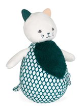 Hračky na mazlení DouDou - Plyšová kočička pro rozvoj smyslů miminka Cat Tumbler Stimuli Kaloo zelená 16,5 cm od 0 měsíců_4