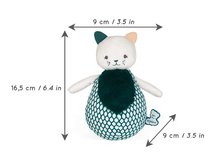Hračky na mazlení DouDou - Plyšová kočička pro rozvoj smyslů miminka Cat Tumbler Stimuli Kaloo zelená 16,5 cm od 0 měsíců_6