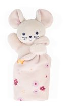 Jucării de alint și de adormit - Șoricel de pluș pentru îmbrățișat Mouse Carré Doudou Kaloo roz 14 cm din material moale în ambalaj cadou de la 0 luni_2