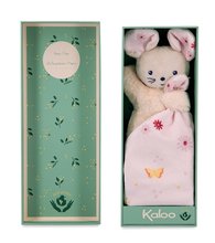 Igrače za crkljanje in uspavanje - Plyšová myška na maznanie Mouse Carré Doudou Kaloo ružová 14 cm z jemného materiálu v darčekovom balení od 0 mes K972002_0