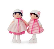 Păpuși de cârpă - Păpuşă pentru copilași Perle K Tendresse Kaloo 25 cm cu haine albe din material moale în ambalaj de cadou_0
