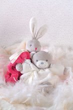 Zabawki do przytulania i zasypiania - Pluszowy zajączek do przytulania Plume Doudou Kaloo 20 cm w pudełku podarunkowym dla najmłodszych różowy_2