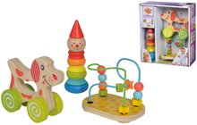 Drevené didaktické hračky - Drevený didaktický set Educational Set Eichhorn labyrint skladací klaun a psík na kolieskach od 12 mes_0
