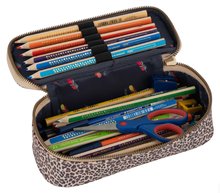 Astucci da scuola - Astuccio scolastico Pencil Box Leopard Cherry Jeune Premier ergonomico e con design di lusso 22*7 cm_0