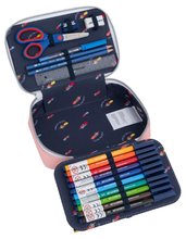 Školské peračníky - Školský peračník Pencil Box Filled Cherry Pompon Jeune Premier ergonomický luxusné prevedenie 20*7 cm_0