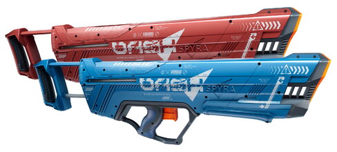 Wasserpistolen mit mechanischem Nachladen SpyraDash Blue & Red Spyra Set mit 2 Stück mit Füllstandsanzeige im Tank und Reichweite von 9 Metern ab 8 Jahren