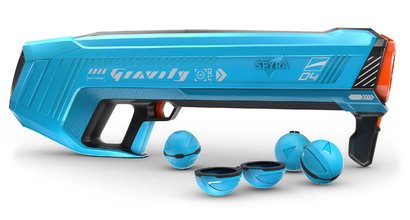 Wassergranatwerfer mit farbigem LED-Display SpyraGravity Blue Spyra mit integriertem Akku mit USB-C-Ladung und 4 Wassergranaten mit einer Reichweite von 16 M