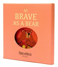 Hračky nad postýlku - Textilní knížka Brave as a Bear Rag Book ThreadBear s 12 divokými zvířátky 100% jemná bavlna v dárkovém balení od 0 měs_0