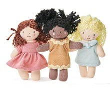 Handrové bábiky - Bábika handrová Mini Gigi Doll ThreadBear 12 cm z mäkkého úpletu z bavlny s čiernymi vláskami_1